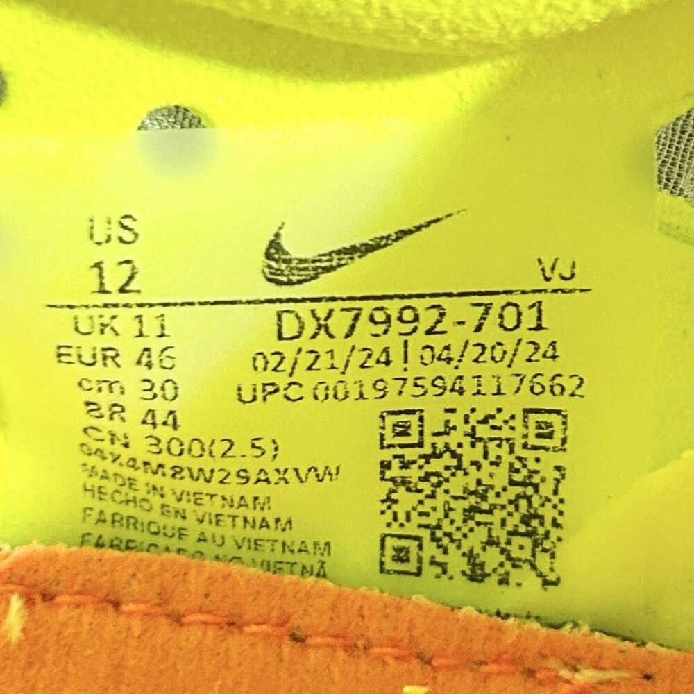 Nike ZoomX Dragonfly XC “Fast Pack” Men’s Size 12 Volt Blue Orange Track Spikes - Picture 9 of 9